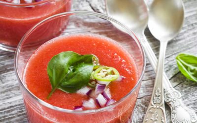 Gazpacho met groene peper, basilicum en komijn