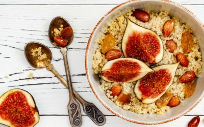 Amaranth en quinoa met vijg, amandel en honing