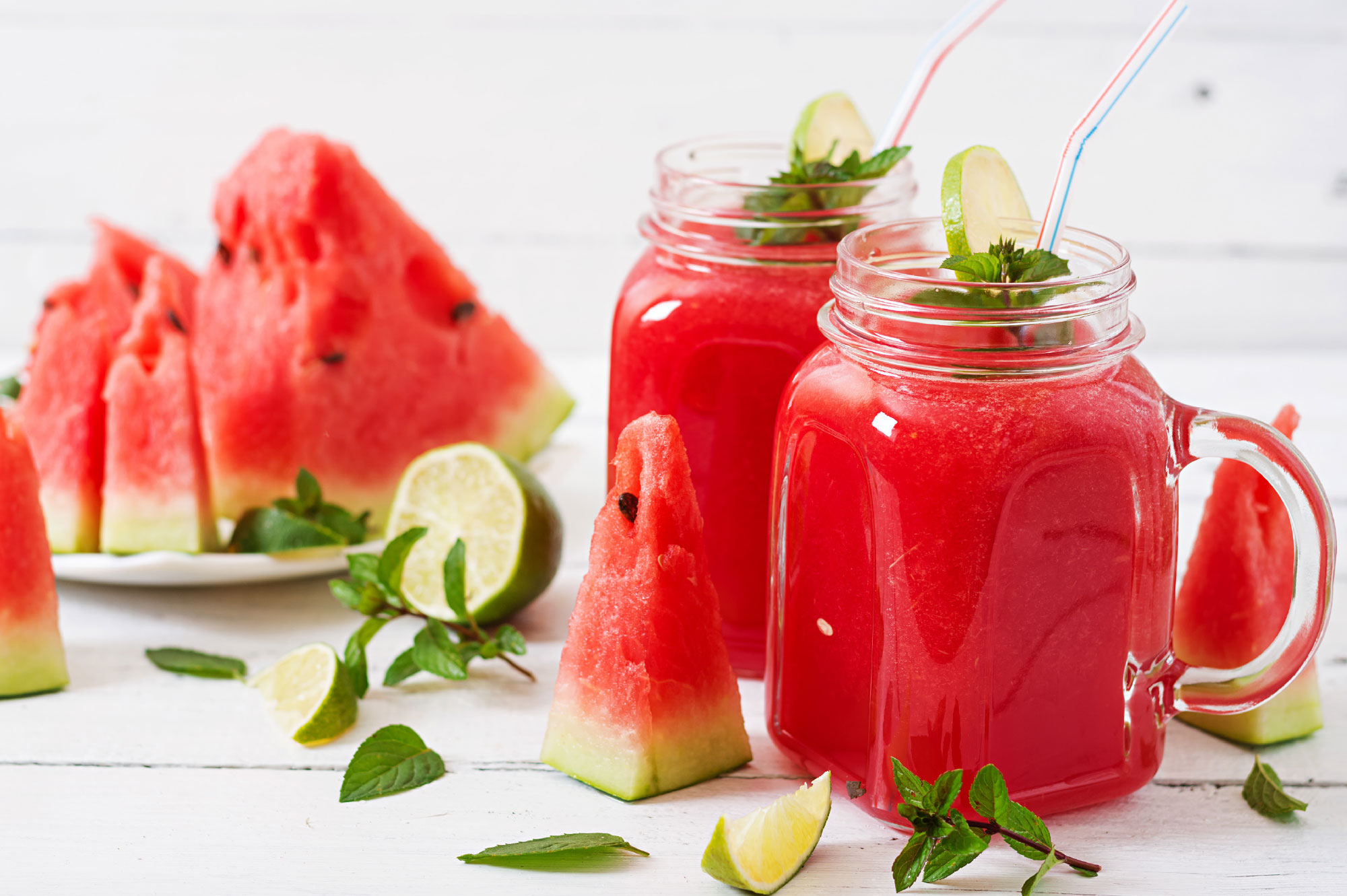 Recept smoothie van watermeloen limoen verse munt | Bedrijfscatering | De Groene Artisanen