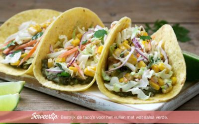 Biologische taco’s met maïs-wortel salade