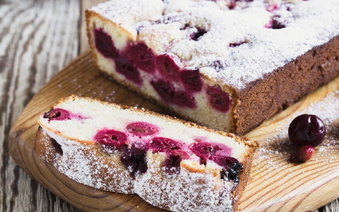 Speltcake met kersen