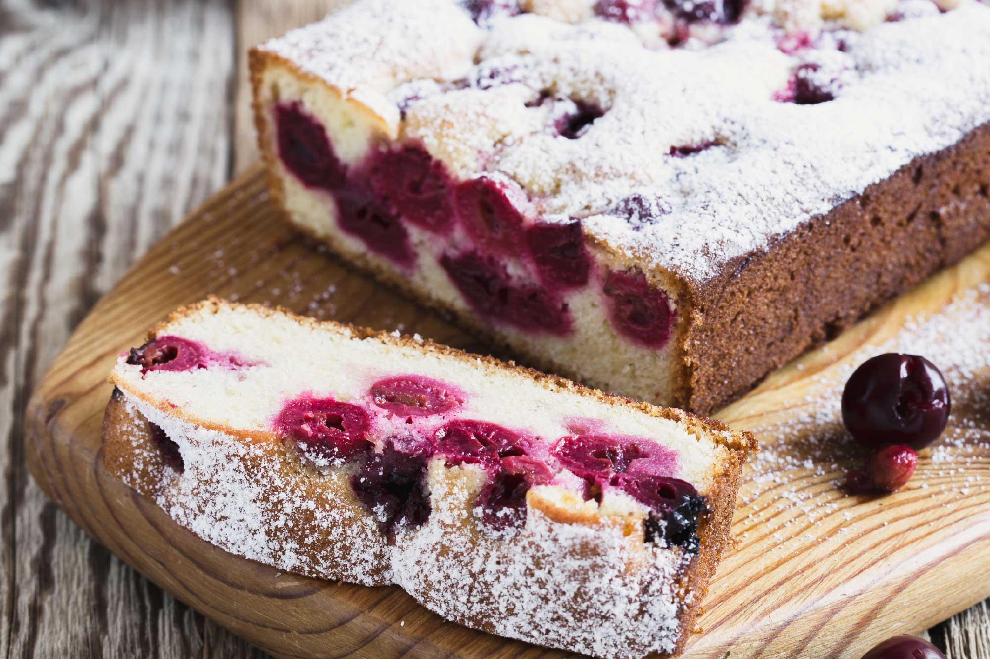 Recept taart Homemade speltcake met kersen | Bedrijfscatering | De Groene Artisanen