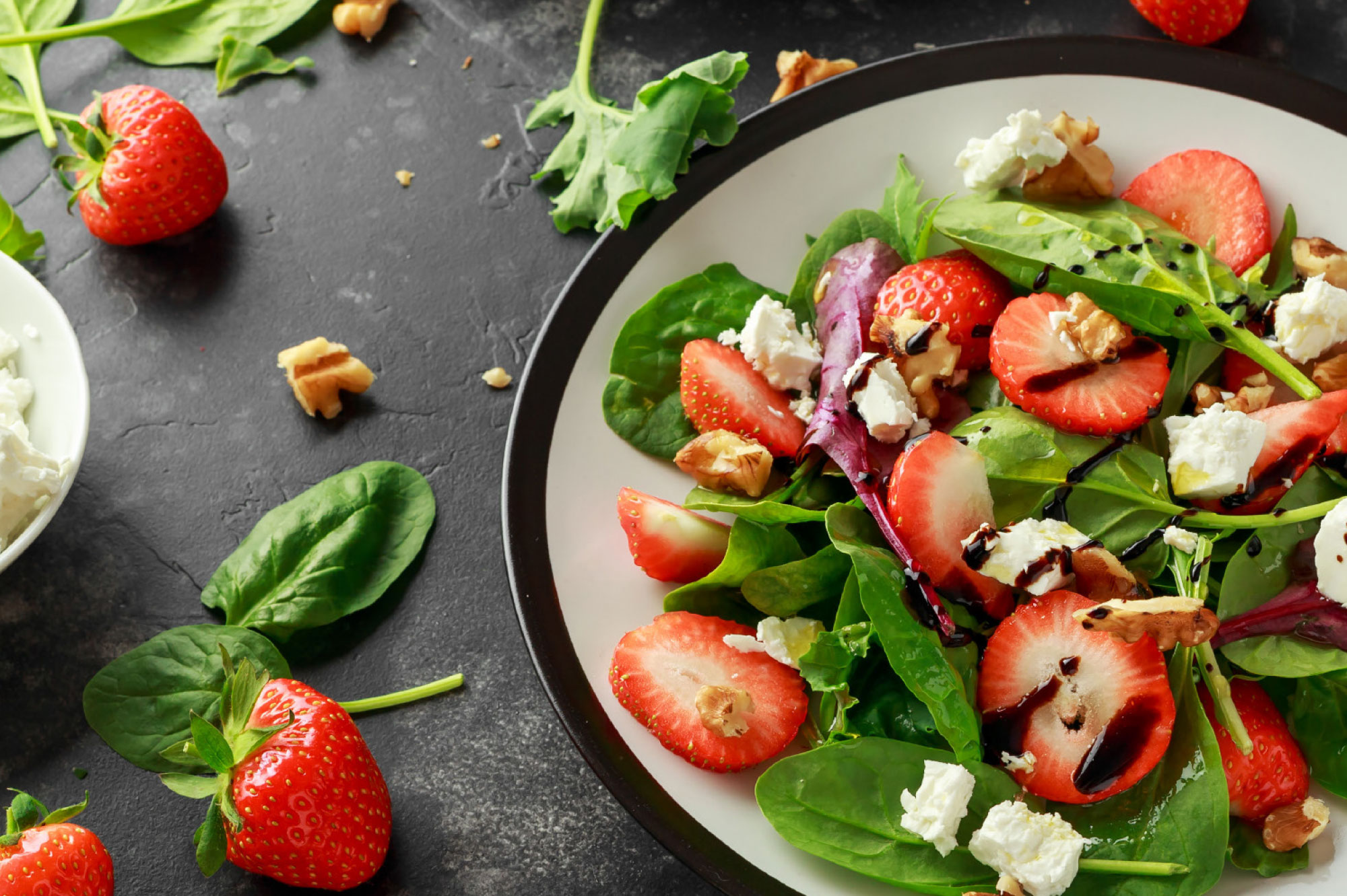 recept spinazie rucola salade aardbeien feta | Bedrijfscatering | De Groene Artisanen