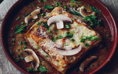 Lasagne met gemengde paddenstoelen