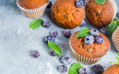 Muffins met blauwe bessen