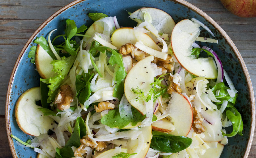 Salade van venkel met appel en walnoot