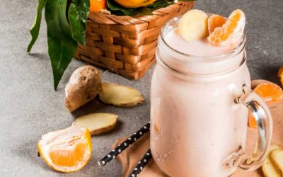 Smoothie mandarijn, banaan, gember en kaneel