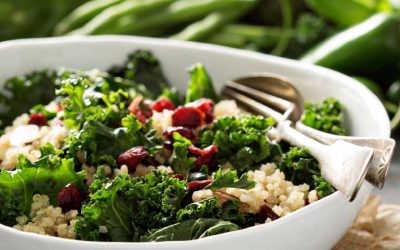 Boerenkoolsalade met quinoa en cranberries